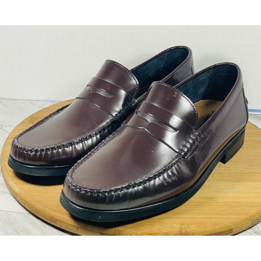 Florsheim Berkley Burgundy Smooth Leather Moc Toe Penny Loafer Size 9.5 3E